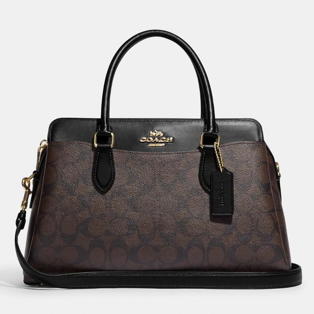 Authentic Coach Darcy Carryall in Signature Canvas